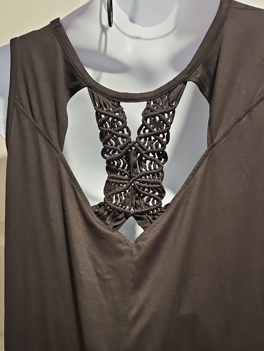 Livi Active Black Tank Top with Subtle Pink Logo